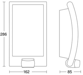 Steinel 009816 - Vonkajšie nástenné svietidlo so senzorom L 22 S 1xE27/60W/230V IP44