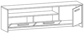 TV stolík Tyson 160 cm dub/antracit