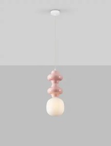 LED ružovo-biely dizajnový luster Clio 2