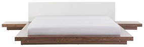 Drevená posteľ Super King 180 x 200 cm hnedá ZEN Beliani