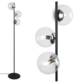 Stojacia lampa Paris, 3x číre sklenené tienidlo, B/CH