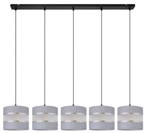 Luster na lanku HELEN 5xE27/15W/230V šedá/čierna