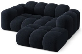 Tmavomodrá ženilková rohová pohovka (pravý roh/s leňoškou) Treno – Cosmopolitan Design