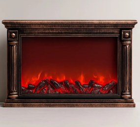 Moderný LED krb s imitáciou plameňa SP-60 - 60x37 cm - medený