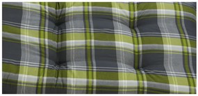 Podložka na kreslo Valencia, 120 x 50 x 8 cm, károvaná/zelená/sivá, 4 kusy  (800003511)