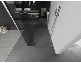 Mexen Kioto, 3-stenová sprchová zástena Walk-In Walk-in 115 x 100 x 30 cm, 8mm číre sklo, brúsená oceľ profil, 800-115-100-221-97-00-030