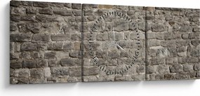 Obraz tehlovej steny (s hodinami) (90x30 cm)