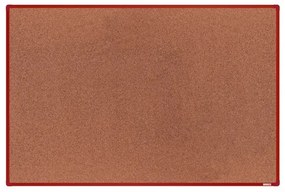 Korková nástenka boardOK v hliníkovom ráme, 1800 x 1200 mm, červený rám
