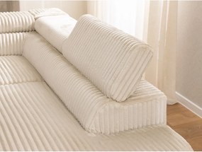 Béžová menčestrová rohová pohovka (pravý roh/do L) Marbeya – Ropez