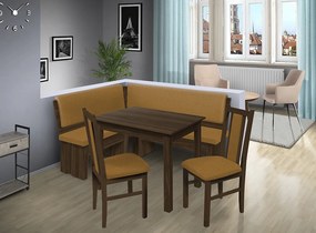Nabytekmorava Rohová lavica Chicago 14-18 farba lamina: orech 729, čalúnenie vo farbe: SCALA žltá 48