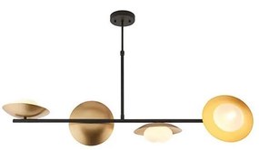 Endon 92036 - Závesný luster na lanku RUFFLE 4xG9/3W/230V mosadz/čierna