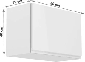 Horná kuchynská skrinka Aurora G60K - biela / biely lesk
