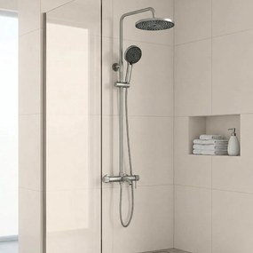 Rea Lungo Stripe, sprchový set s vaňovým výtokom, brúsená oceľ, REA-P9491