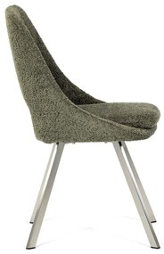 Autronic - Židle jídelní, zelená látka, kovové nohy, broušená nerez. - DCL-W1174 GRN2