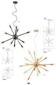 Redo 01-2934 - Závesný luster STELLAR na lanku 12xE14/25W/230V čierny