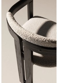 Biele/čierne čalúnené jedálenské kreslá v súprave s podrúčkami 2 ks Eiden – MOME