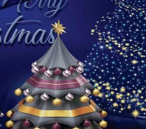 Posteľné obliečky KRISMAS BLUE TREE 7-dielna sada 140x200 cm