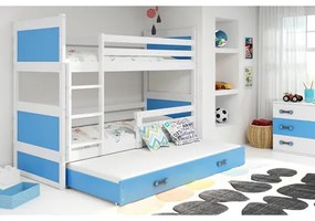 Detská poschodová posteľ s výsuvnou posteľou RICO 160x80 cm Sivá Sivá