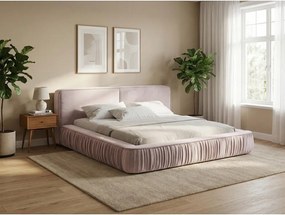 Zelená čalúnená dvojlôžková posteľ s úložným priestorom s roštom 180x200 cm Keoni – Makamii