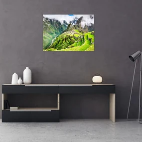 Sklenený obraz - Machu Picchu (70x50 cm)
