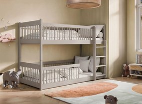 Detská poschodová posteľ s Montessori lôžkom z masívu borovice BOLEK - 200x90 cm - KAŠMÍROVÁ