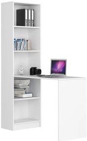 Písací stôl s regálom SMART CLP, biely