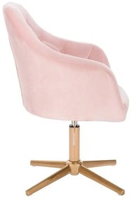 LuxuryForm DESIGN Kreslo ANDORA VELUR na zlatom kríži - svetlo ružová