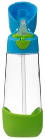 Fľaša na pitie so slamkou 600 ml - modrá/zelená