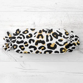 Biante Vankúš valec bonbon Sandra SA-409 Leopardí vzor na bielom 15x80 cm