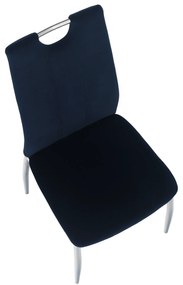 Kondela Jedálenská stolička, modrá Velvet látka/chróm, OLIVA NEW