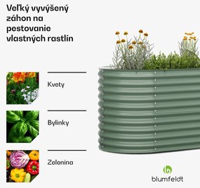 Blumfeldt High Grow, vyvýšený záhon, 160 x 80 x 80 cm, z vlnitého oceľového plechu, jednoduchá montáž, odolný voči hrdzi a mrazu