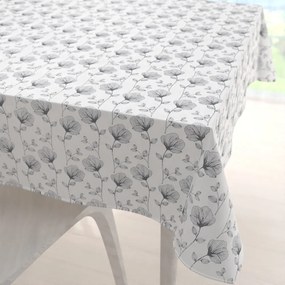 Biante Bavlnený štvorcový obrus Sandra SA-264 Tmavo sivé poľné kvety 80x80 cm