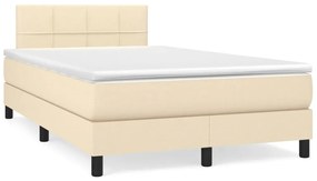Boxspring posteľ s matracom krémová 120x190 cm látka 3269728