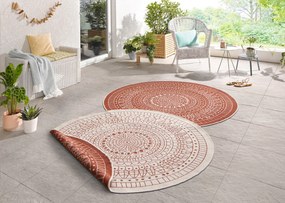 NORTHRUGS - Hanse Home koberce Kusový koberec Twin-Wendeteppiche 103102 creme terra – na von aj na doma - 140x140 (priemer) kruh cm