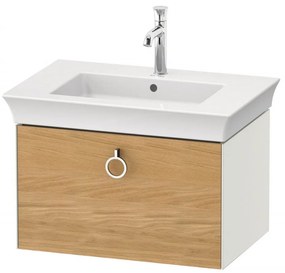 DURAVIT White Tulip závesná skrinka pod umývadlo, 1 zásuvka, 684 x 458 x 410 mm, dub prírodný masív/biela matná, WT42510H536