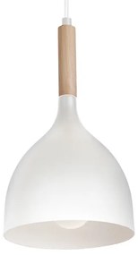 Luster na lanku NOAK WOOD 3xE27/15W/230V biela/buk
