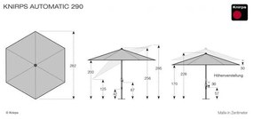 Knirps KNIRPS Automatic 290 cm - záhradný slnečník so stredovou tyčou - 2. akosť (S256)