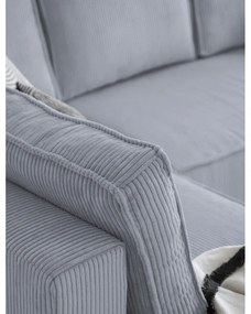 Svetlosivá menčestrová rozkladacia rohová pohovka (ľavý roh/do tvaru "U") Brave Dave – Miuform