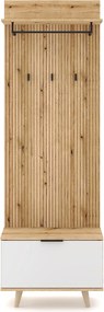 Předsíňová stěna Nordic 65 cm dub Evoke/bílá
