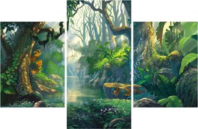 Obraz - Ilustrácia tropického lesa (90x60 cm)