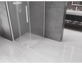 Mexen Velar, sprchový kút s posuvnými dverami 110 x 110 cm, 8mm sklo námraza, biela matná, 871-110-110-31-20