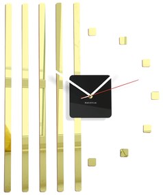 Nástenné zrkadlové hodiny štvorce Flex z10b, 58 cm, zlaté