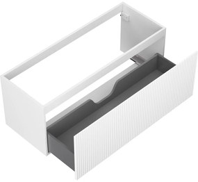 Mexen Rivel, kúpeľňová skrinka 120 cm, 1 zásuvka, drážkovaná, biela matná, 91A20-12047-1-BF01