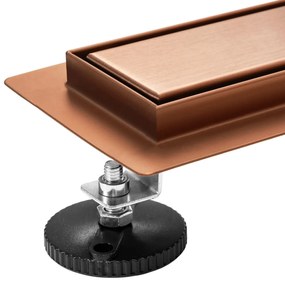 Rea Neox Pro, sprchový odtokový žľab 90cm s otočným sifónom o 360stupňov, medená matná, REA-G4803