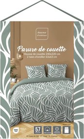 Zelené 3-dielne bavlnené obliečky na dvojlôžko/predĺžené 240x220 cm Morgane – douceur d'intérieur