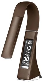 Immax 08948L-LED Stmievateľná stolná lampa s displejom LEATHER LED/7W/230V hnedá