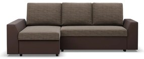 Rohová rozkladacia sedačka LUGO cappuccino / hnedá