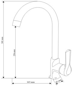 Mexen SABRE - Vysoká batéria/drezová, Čierna, 72190-70