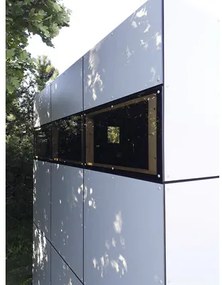 Drevený záhradný domček Bertilo Design HPL 1 antracit/biely 230x228 cm