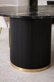 OVÁLNY JEDÁLENSKÝ STÔL LEANDRO ČIERNY MRAMOR 200 x 95 cm